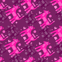 Contemporary dog seamless pattern. Abstract animals endless wallpaper.