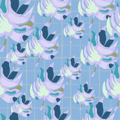 Rainforest palm leaves tropical seamless pattern. Abstract leaf endless wallpaper.