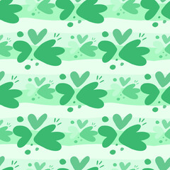 Childish pattern with flowers seamless pattern. Creative abstract heart shape wallpaper.
