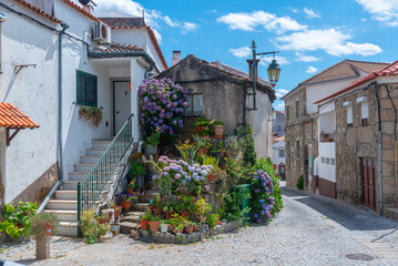Narrow street in the old town of Belmonte, Portugal