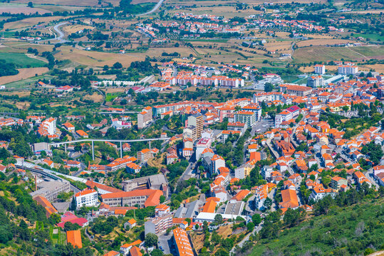 Aerial view of Covilha town in Portugal