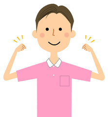 介護スタッフ　ホームペルパー　ガッツポーズ