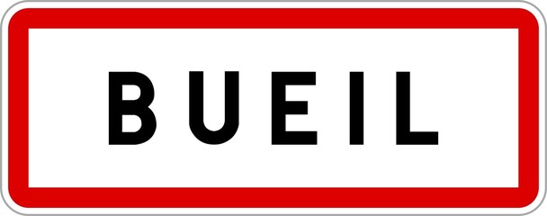 Panneau entrée ville agglomération Bueil / Town entrance sign Bueil