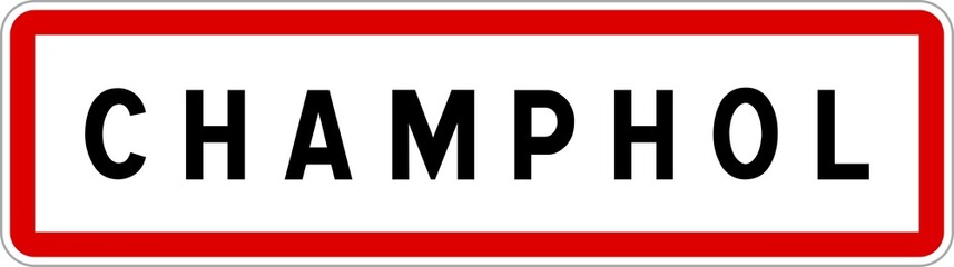 Panneau entrée ville agglomération Champhol / Town entrance sign Champhol