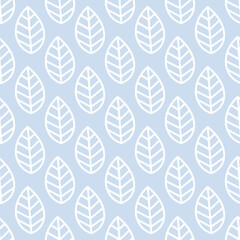 Leaves cute seamless pattern. Vector illustration for fabric design, gift paper, baby clothes, textiles, cards.