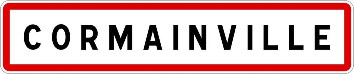 Panneau entrée ville agglomération Cormainville / Town entrance sign Cormainville