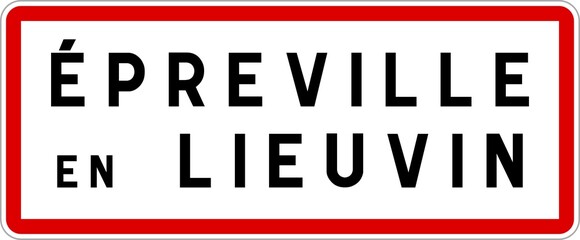Panneau entrée ville agglomération Épreville-en-Lieuvin / Town entrance sign Épreville-en-Lieuvin
