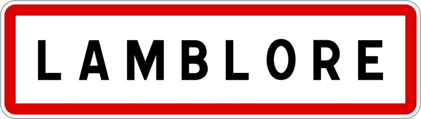 Panneau entr&eacute;e ville agglom&eacute;ration Lamblore / Town entrance sign Lamblore