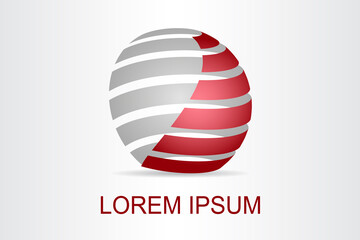 Abstract technology logo stylized spherical surface with abstract shapes. This logo is suitable for global company, world technologies, media and publicity agencies