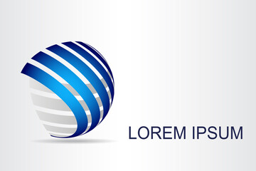 Abstract technology logo stylized spherical surface with abstract shapes. This logo is suitable for global company, world technologies, media and publicity agencies