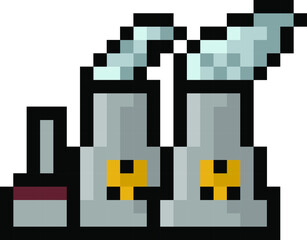 Pixel nuclear power plant - isolated 8 bit vector