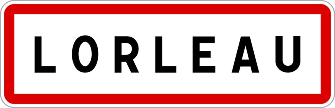 Panneau entrée ville agglomération Lorleau / Town entrance sign Lorleau