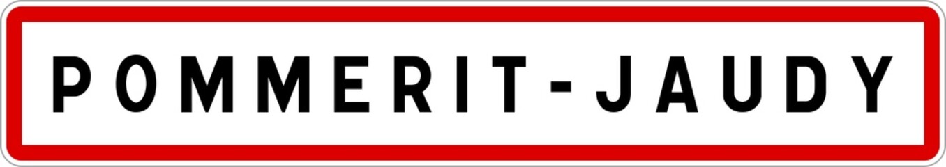 Panneau entrée ville agglomération Pommerit-Jaudy / Town entrance sign Pommerit-Jaudy