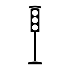 Traffic light icon. Black silhouette. Vertical front view. Vector simple flat graphic illustration. Isolated object on a white background. Isolate.