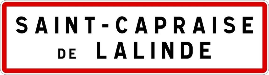 Panneau entrée ville agglomération Saint-Capraise-de-Lalinde / Town entrance sign Saint-Capraise-de-Lalinde