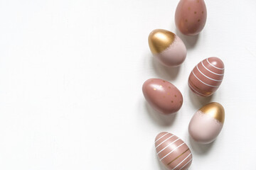 Happy easter.Easter poster with colorful easter sweet eggs and yellow car.Spring easter holiday banner with copy space.