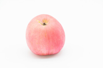 single red apple close up isolate on white background