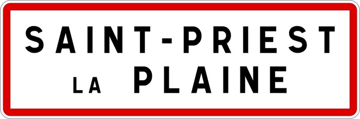 Panneau entrée ville agglomération Saint-Priest-la-Plaine / Town entrance sign Saint-Priest-la-Plaine