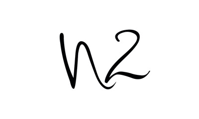 Letter Initial W2 Vector Logo Design
