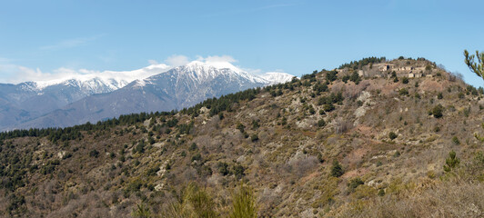 Panorama Gare minière de Formentera, old iron mines in the mountain