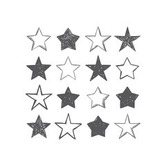 Star doodle collection. Hand drawn stars.