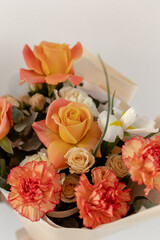 Bright bouquet of flowers. orange bouquet
