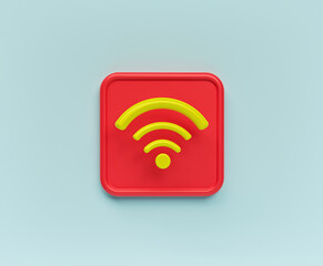 3d render. Wifi icon, sign, symbol isolated.