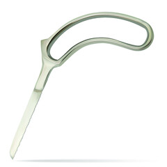 Knife saw. Surgical tool intended for censivation of bones, limb amputation and bone plastic. Medicine and health. Vector illustration