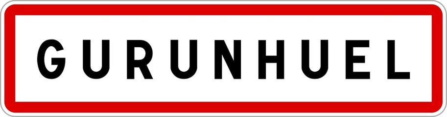 Panneau entrée ville agglomération Gurunhuel / Town entrance sign Gurunhuel