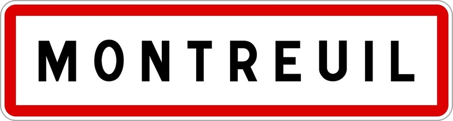 Fototapeta premium Panneau entrée ville agglomération Montreuil / Town entrance sign Montreuil