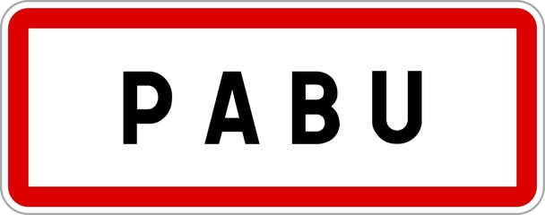 Panneau entrée ville agglomération Pabu / Town entrance sign Pabu