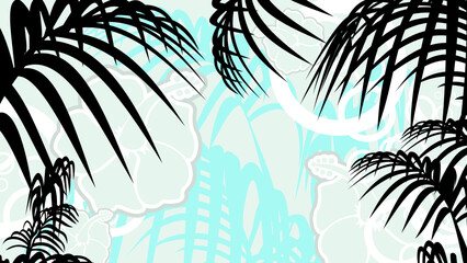 Fototapeta na wymiar tropical hawaiian background illustration in vector format