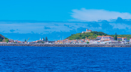 Seaside of Portuguese town Horta at Faial island, Azores