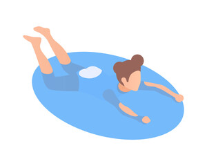 Swimming Isometric Icon