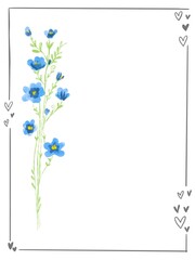 Digital paint watercolor technique illustration of cute blue wild flower bouquet represent refreshing of spring season greeting idea for card and decoration