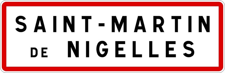 Panneau entrée ville agglomération Saint-Martin-de-Nigelles / Town entrance sign Saint-Martin-de-Nigelles
