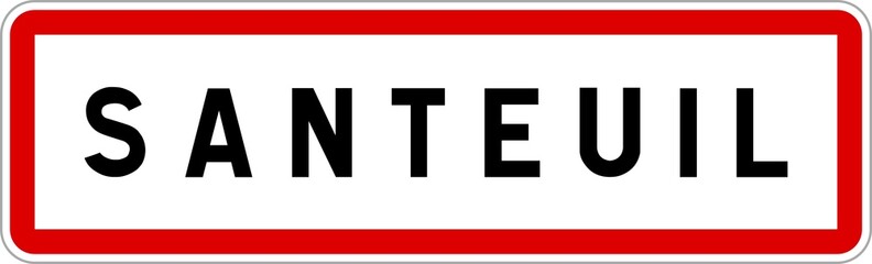 Panneau entrée ville agglomération Santeuil / Town entrance sign Santeuil