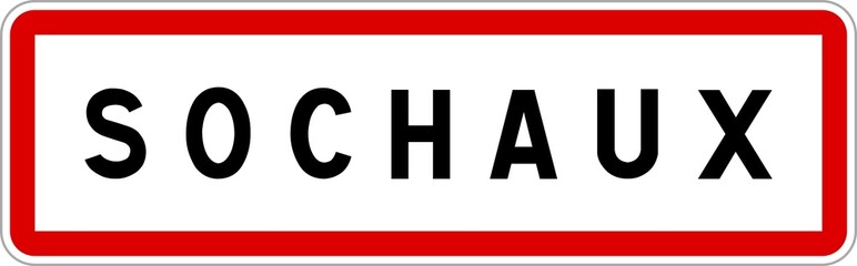 Panneau entrée ville agglomération Sochaux / Town entrance sign Sochaux © BaptisteR