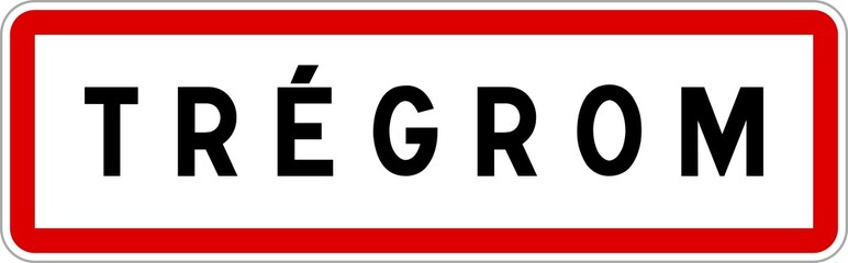 Panneau entrée ville agglomération Trégrom / Town entrance sign Trégrom