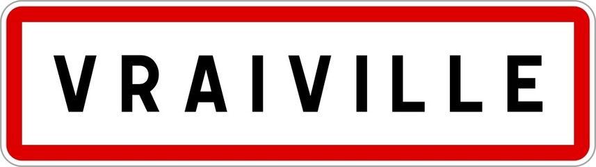 Panneau entrée ville agglomération Vraiville / Town entrance sign Vraiville
