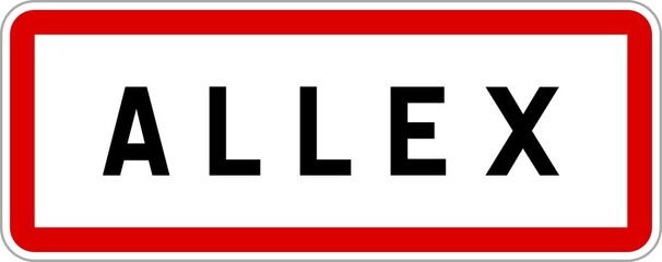 Panneau entrée ville agglomération Allex / Town entrance sign Allex