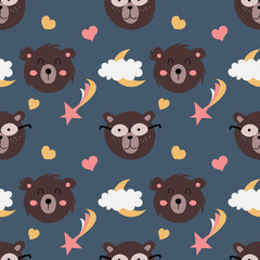  Cute bears seamless pattern