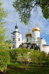 Fototapeta na wymiar Borisoglebsky monastery, Dmitrov. Borisoglebsky Cathedral and the chapel of the Holy Spirit.