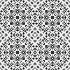 Black and white seamless pattern texture. Greyscale ornamental graphic design. Mosaic ornaments. Pattern template. Vector illustration. EPS10.