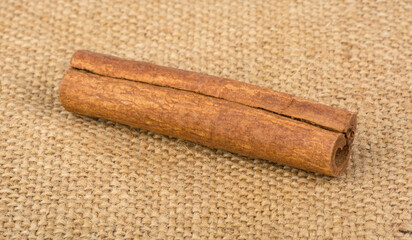cinnamon stick on burlap