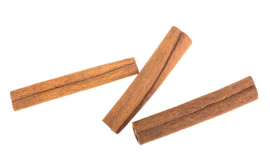 cinnamon sticks isolated on white background