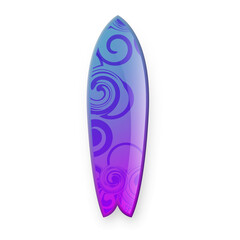 Surfboard Summer Extreme Sport Equipment Vector. Surfboard For Surfing On Ocean Water Waves. Stylish Surf Board Sportive Tool, Beach Active Occupation Template Realistic 3d Illustration