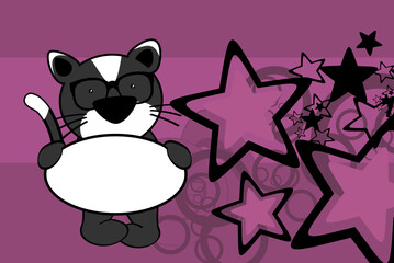 cute  baby cat character cartoon signgboard background in vector format