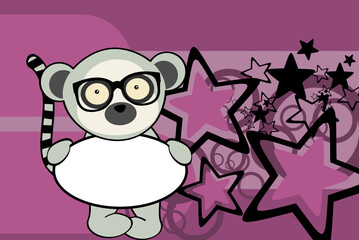 baby lemur cartoon signgboard background in vector format 