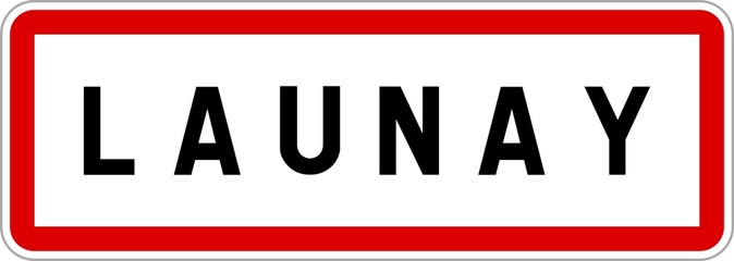 Panneau entrée ville agglomération Launay / Town entrance sign Launay